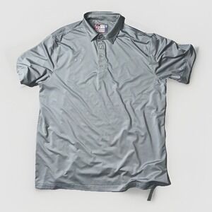 Chick Fil A Shirt Mens L Polo Gray White Striped Work Uniform